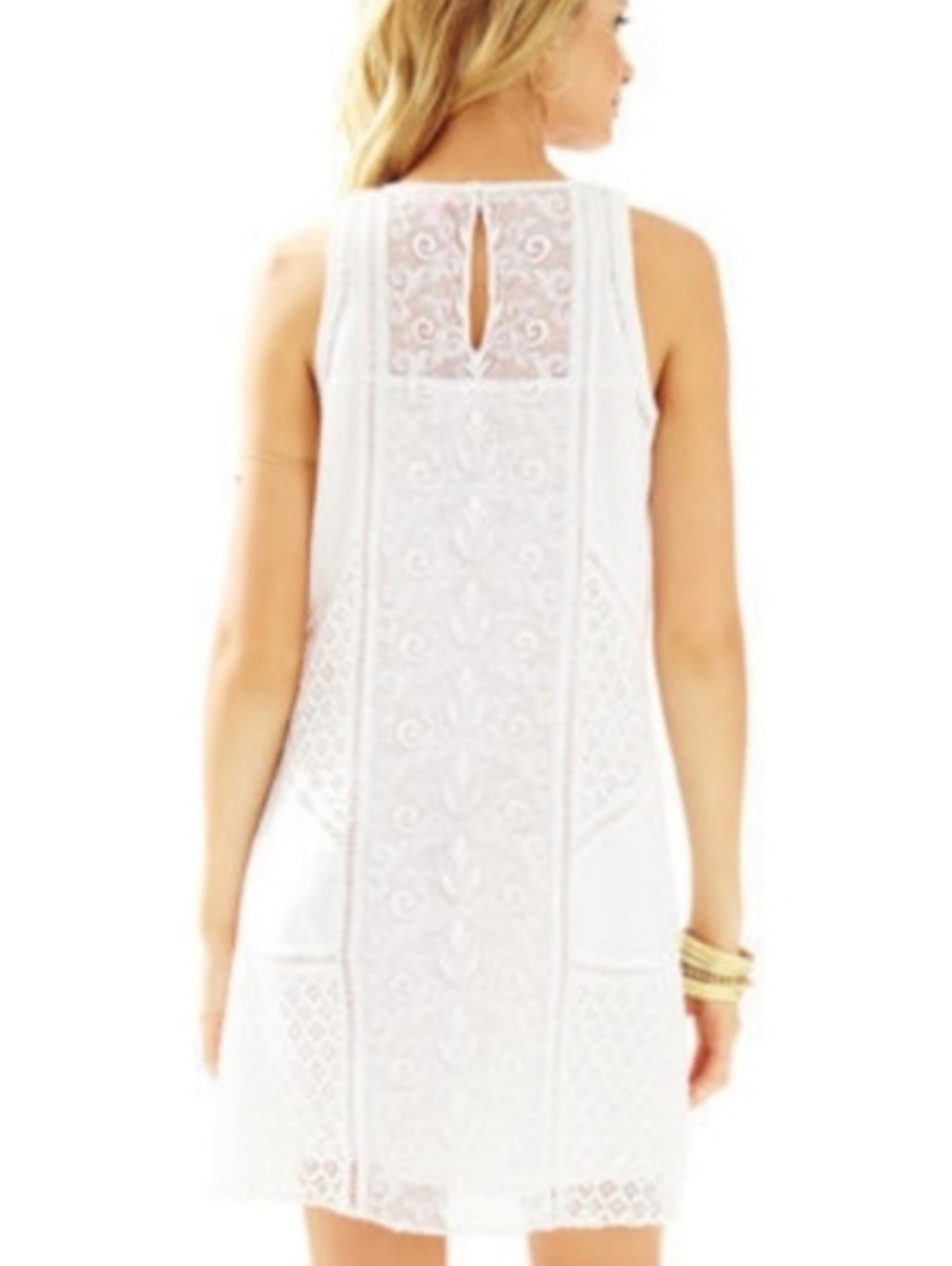 Lilly Pulitzer "Ginny" White Lace Shift Dress Size M! - Picture 2 of 11